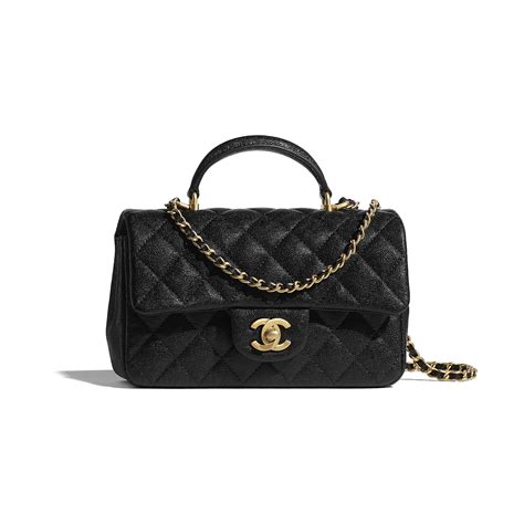 chanel bag gold handle|chanel mini flap bag with top handle.